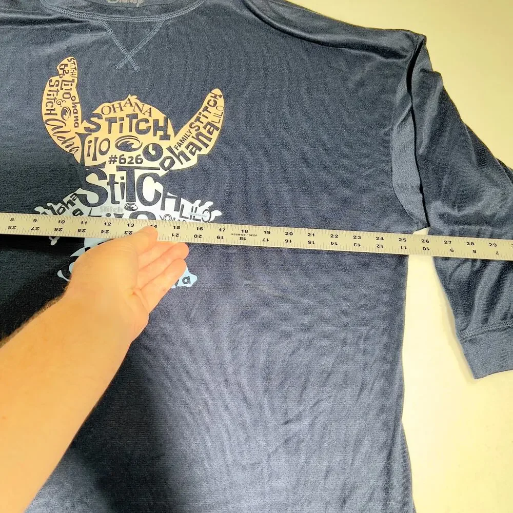 Disney Stitch Lilo Sleepwear Night Shirt Woman Medium 8-10 '21 Print Navy - Picture 11 of 15